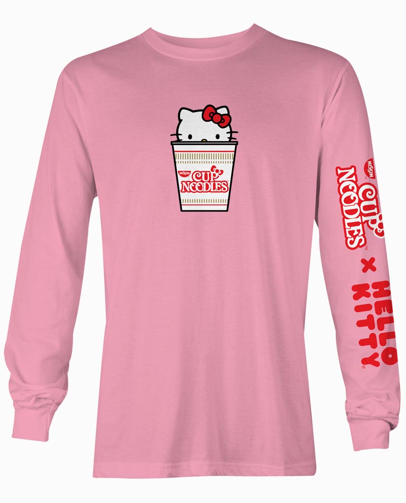 Hello Kitty x Cup Noodles Pink Long Sleeve T-Shirt  Pop Cult - Officially  Licensed Apparel and Accessories