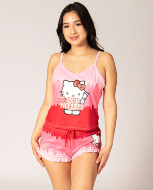 Nissin Cup Noodles X Hello Kitty Tie-Dye Boyfriend Fit Girls T-Shirt